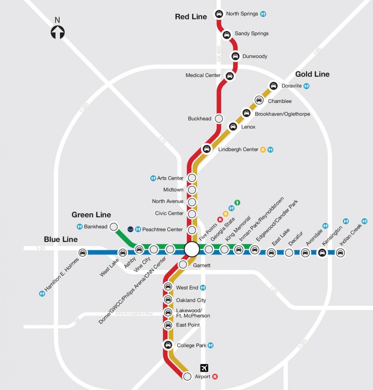 Atlanta metro station kaart