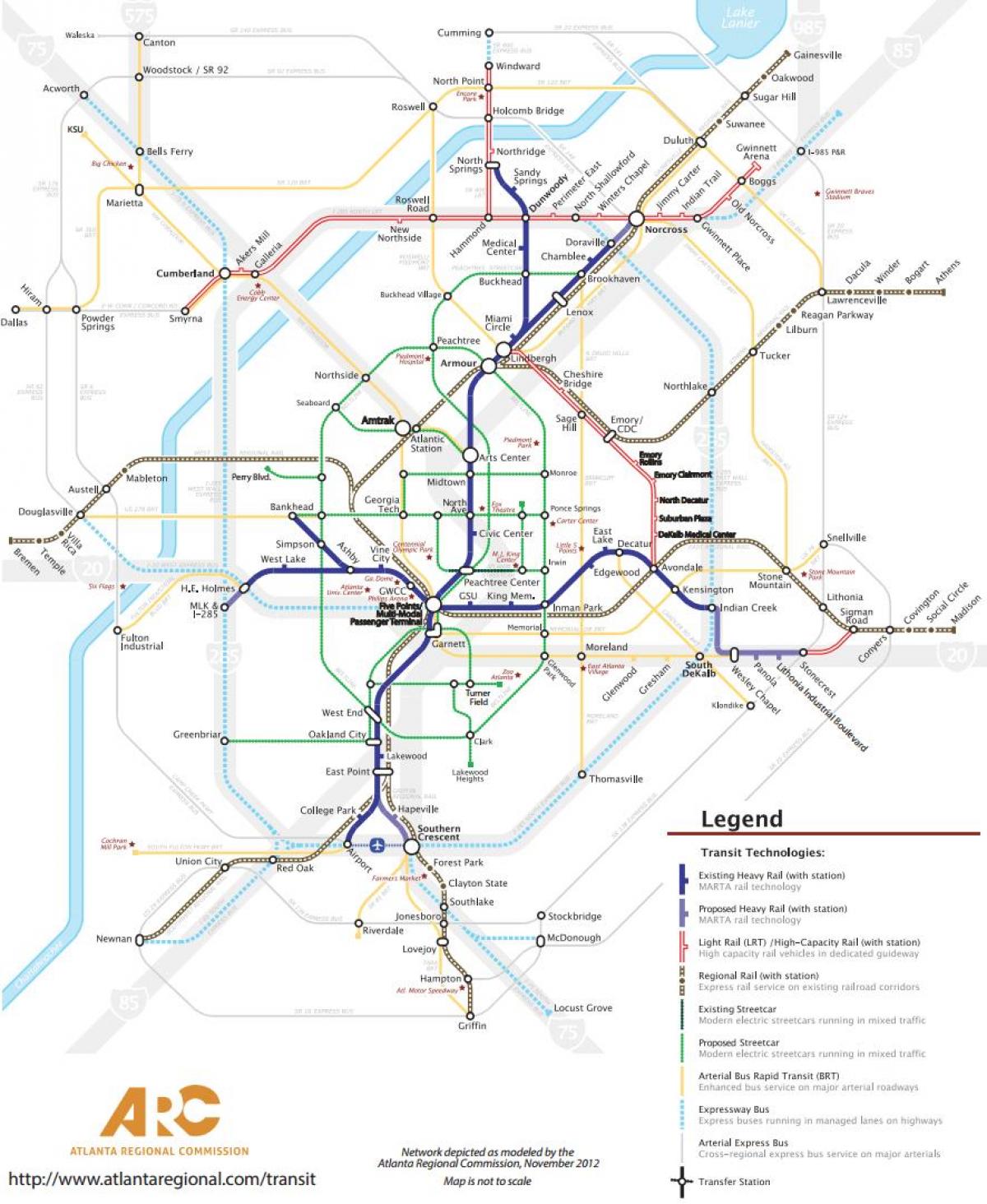 Atlanta stations kaart