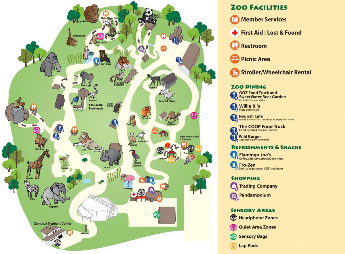 Atlanta dierentuin park plattegrond